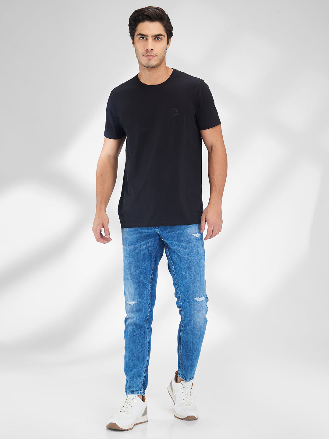 Spykar Blue Slim Fit Mid Rise Jeans For Men