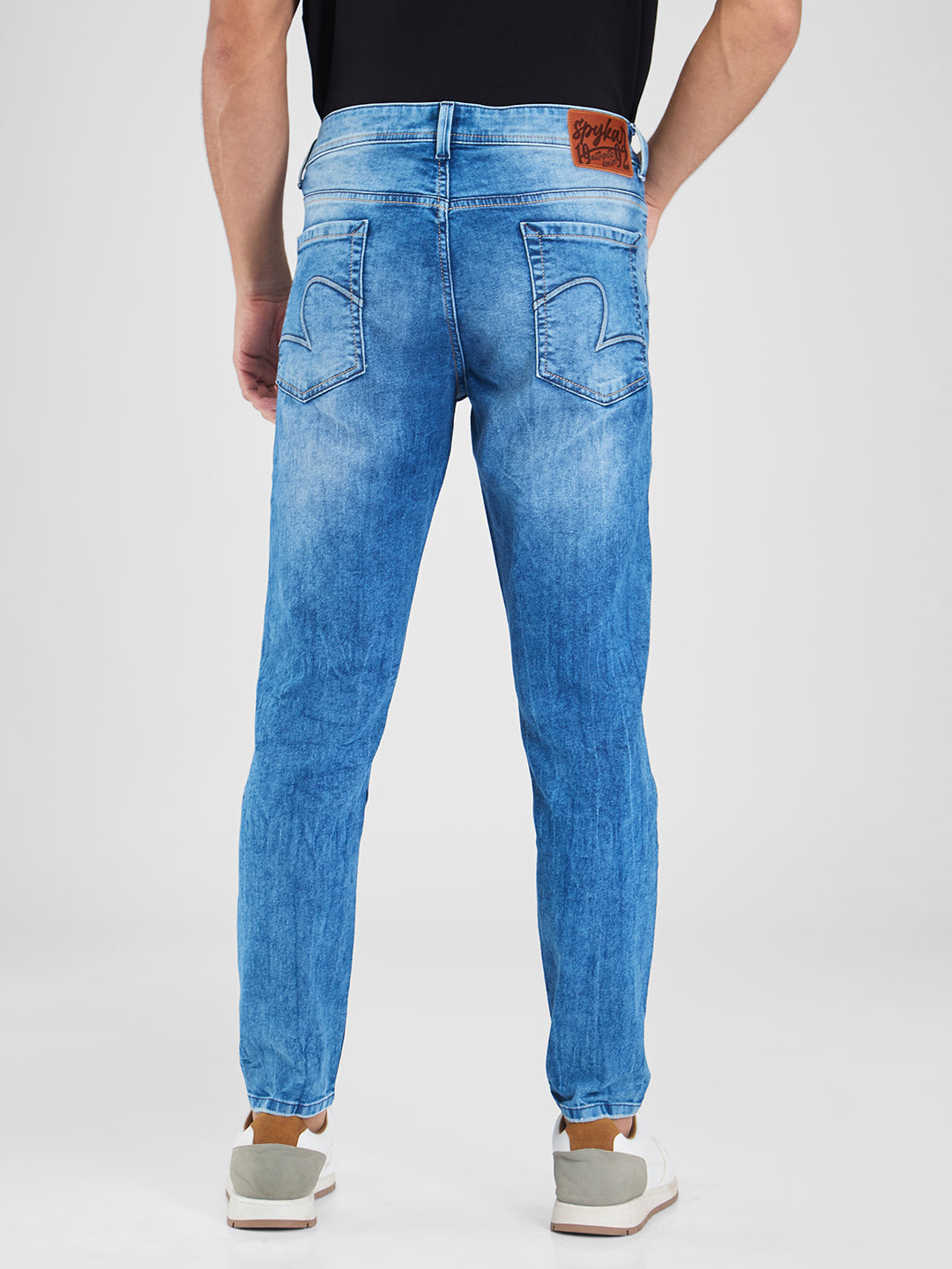 Spykar Blue Slim Fit Mid Rise Jeans For Men