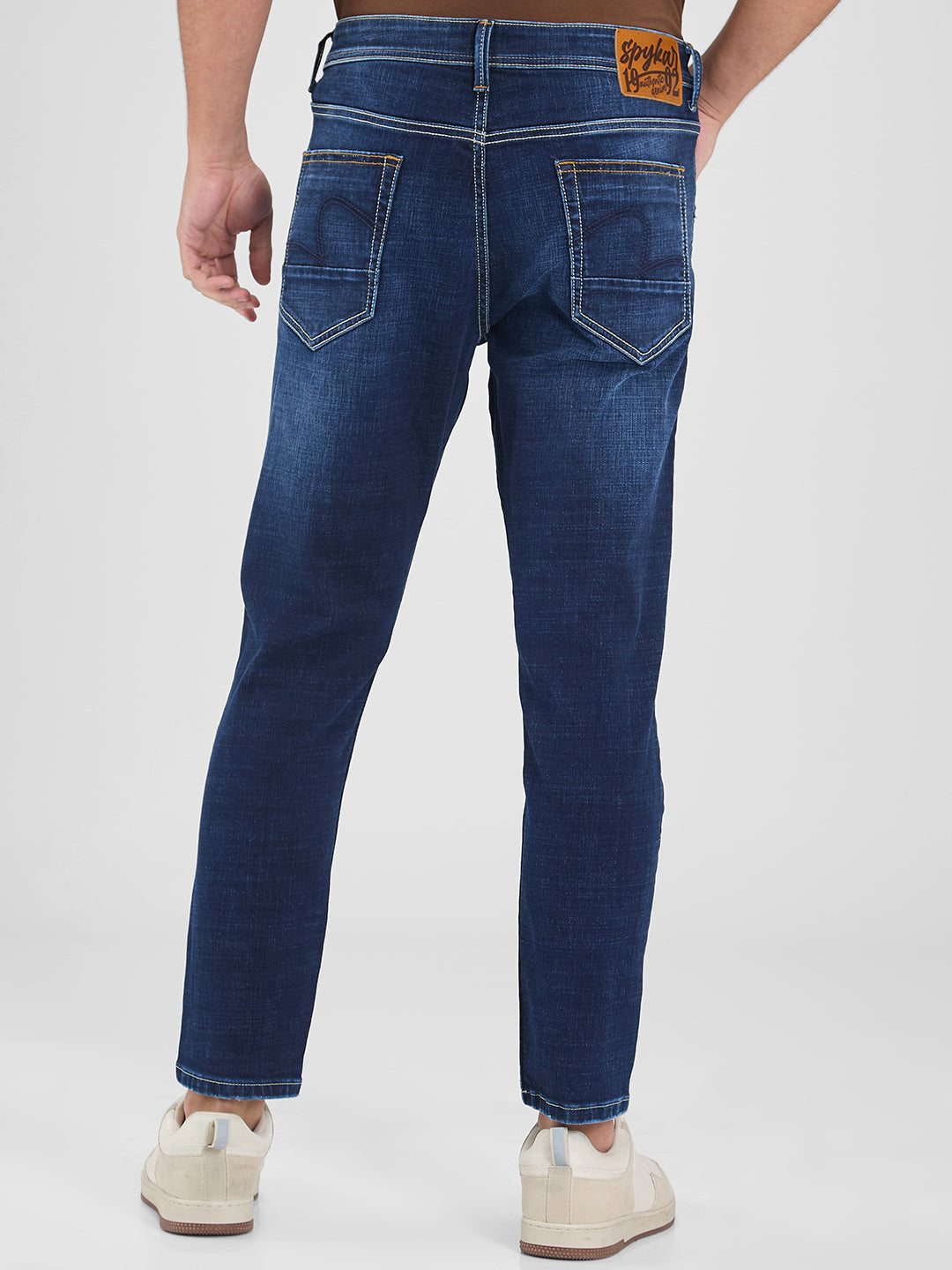 Spykar Blue Slim Fit Mid Rise Jeans For Men