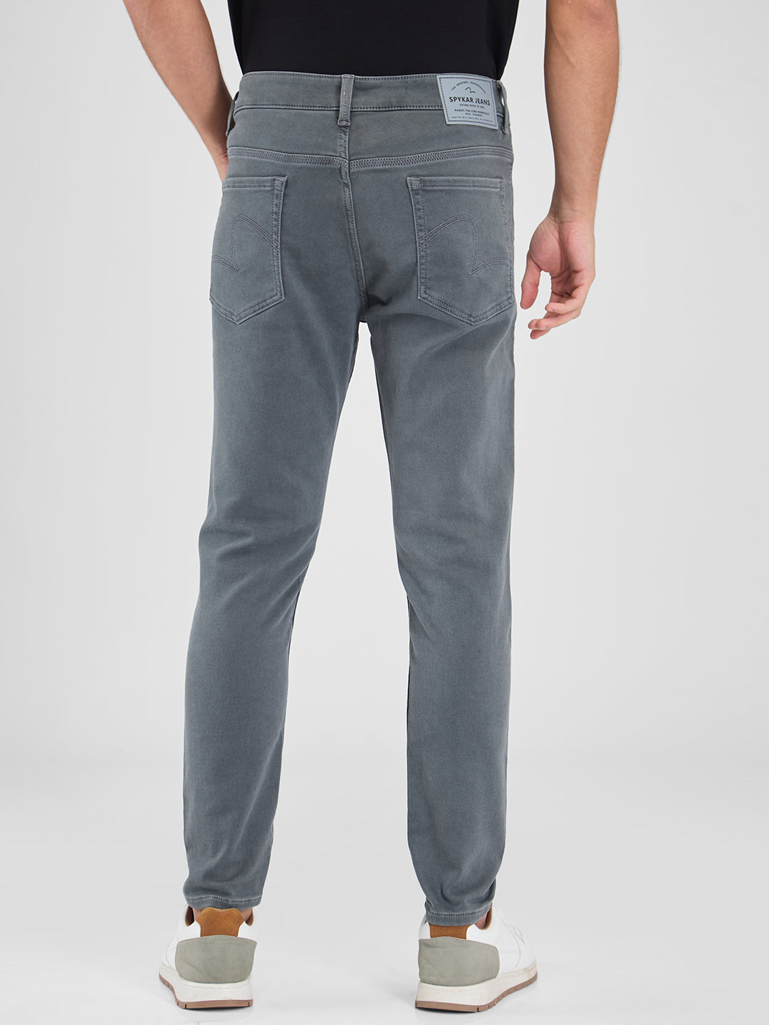 Spykar Gray Slim Fit Mid Rise Jeans For Men