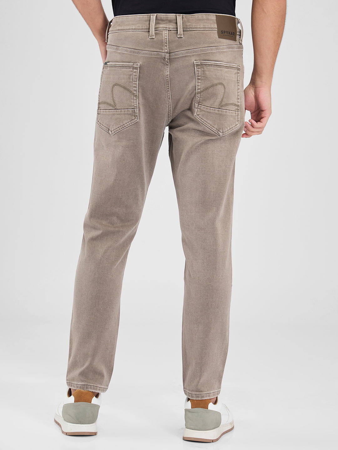 Spykar Gray Slim Fit Mid Rise Jeans For Men