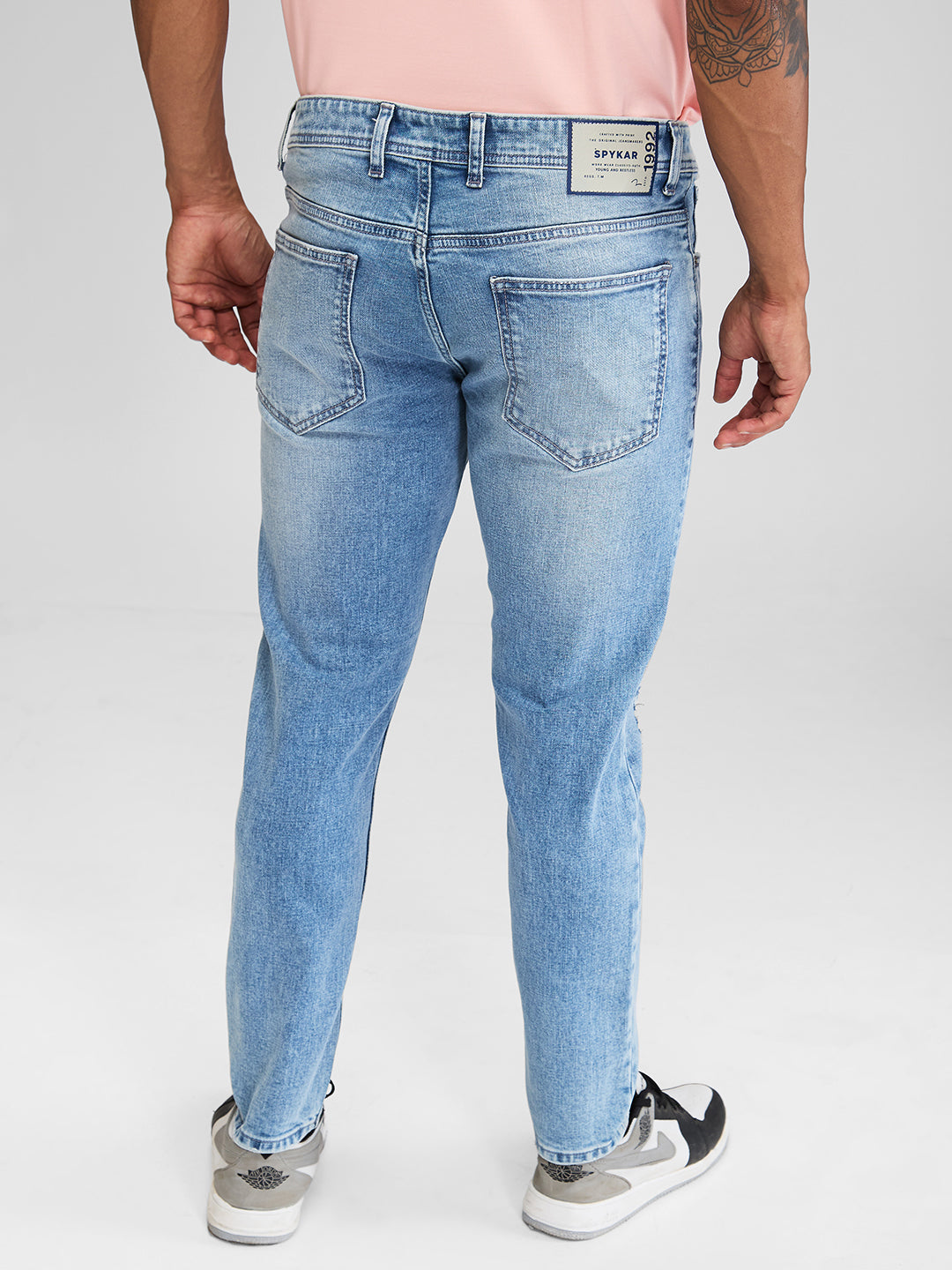 Spykar Blue Slim Fit Mid Rise Jeans For Men