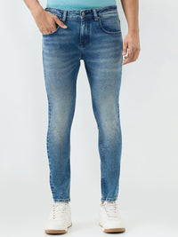 Men Kano Jeans Slim Fit Blue Mid Rise