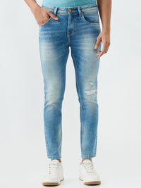 Men Kano Jeans Slim Fit Blue Mid Rise