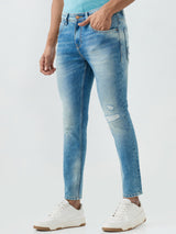 Men Kano Jeans Slim Fit Blue Mid Rise