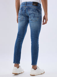 Men Kano Jeans Slim Fit Blue Mid Rise