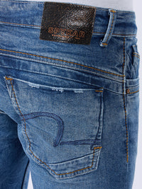 Men Kano Jeans Slim Fit Blue Mid Rise