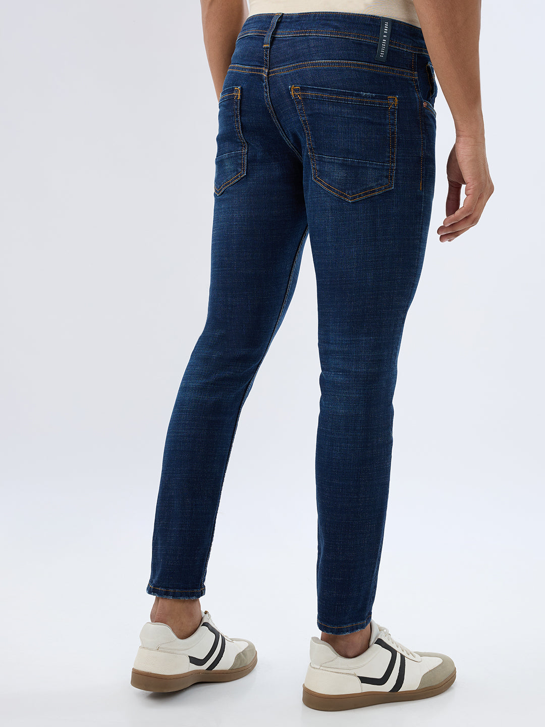 Spykar Dark Blue Slim Fit Mid Rise Jeans For Men