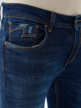 Men Kano Jeans Slim Fit Blue Mid Rise