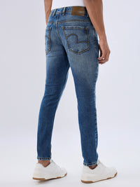 Men Kano Jeans Slim Fit Blue Mid Rise