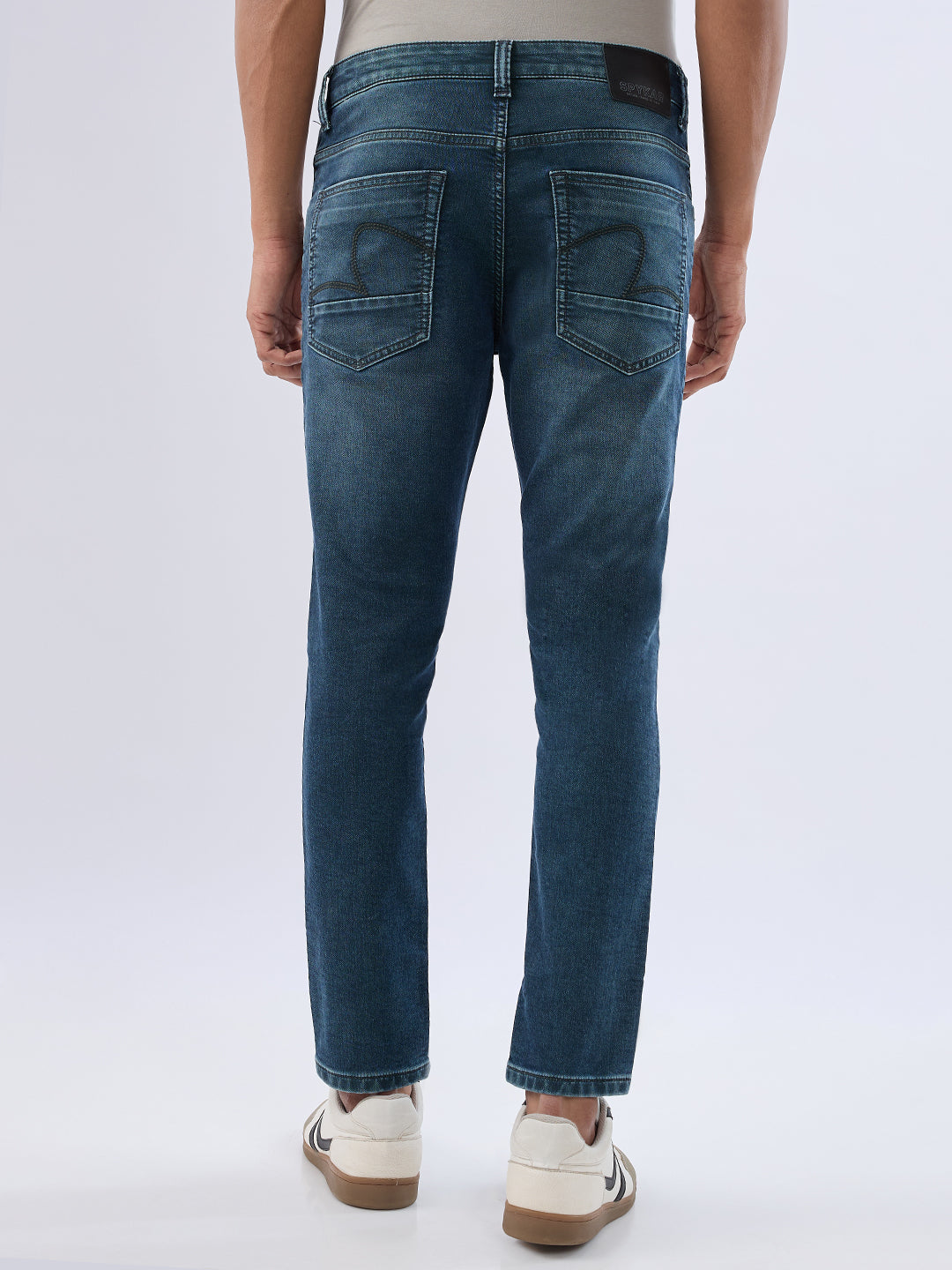 Spykar Dark Green Slim Fit Mid Rise Jeans For Men