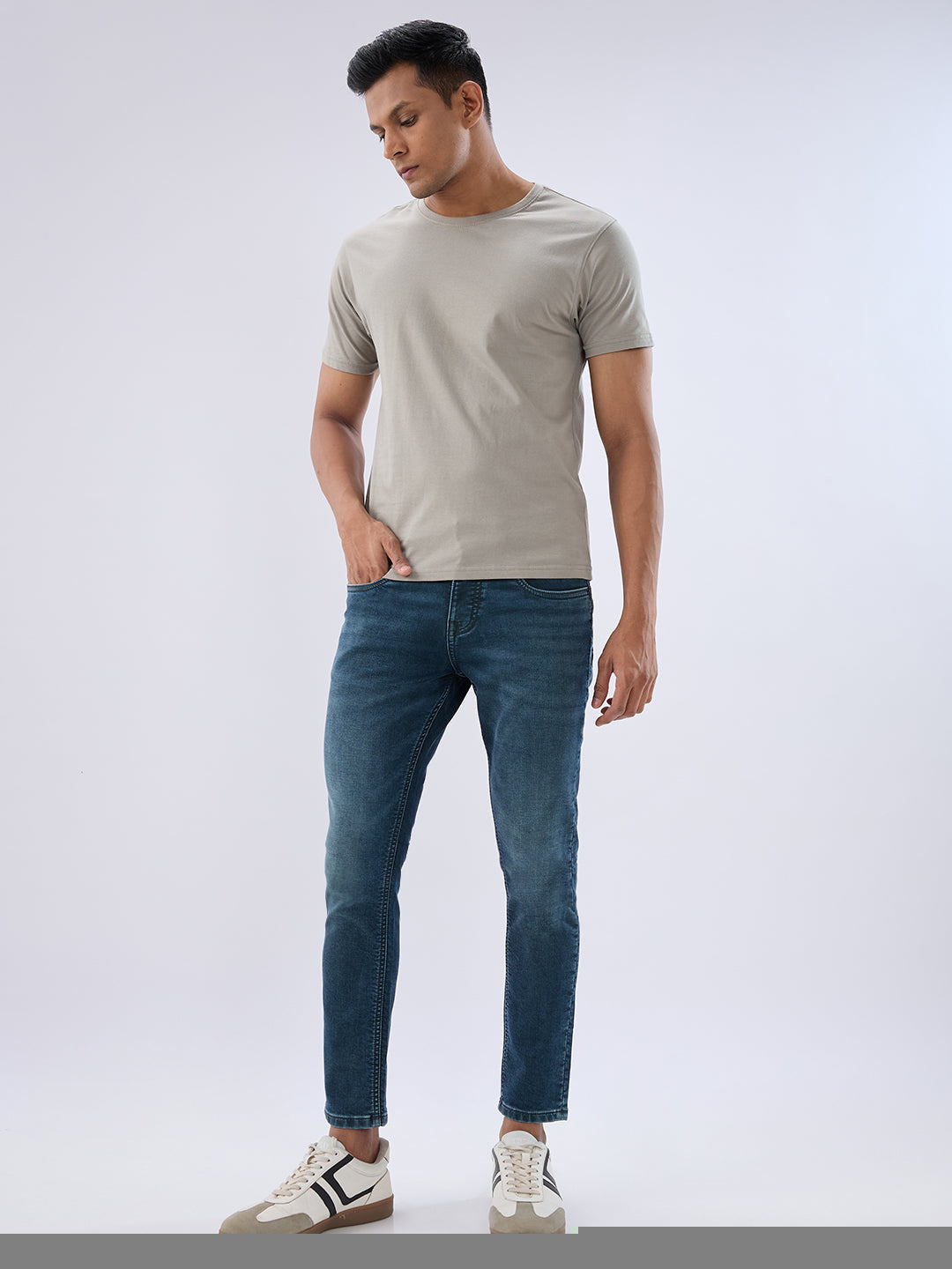 Men Kano Jeans Slim Fit Green Mid Rise