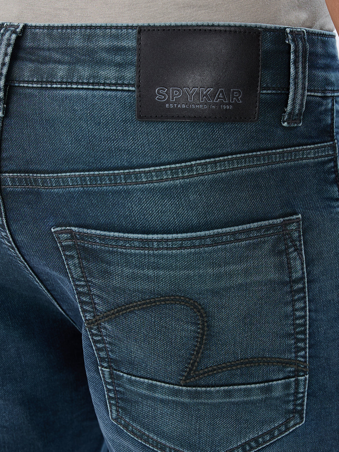 Spykar Dark Green Slim Fit Mid Rise Jeans For Men