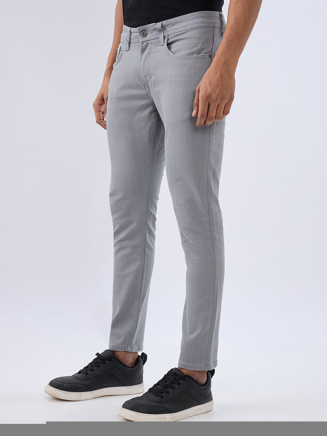 Spykar Grey Slim Fit Mid Rise Jeans For Men