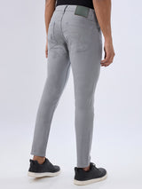 Men Kano Jeans Slim Fit Grey Mid Rise