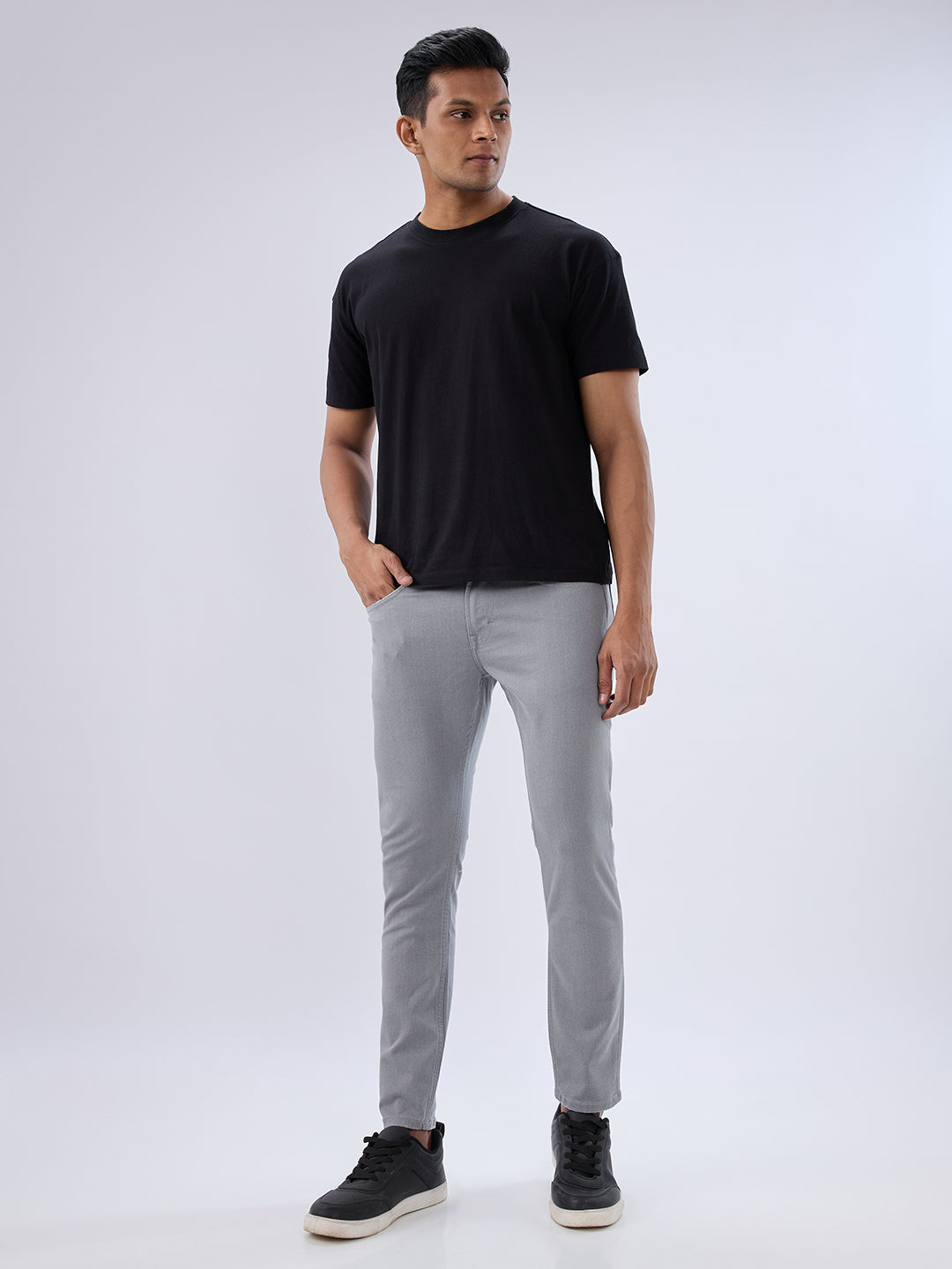Spykar Grey Slim Fit Mid Rise Jeans For Men