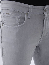 Men Kano Jeans Slim Fit Grey Mid Rise