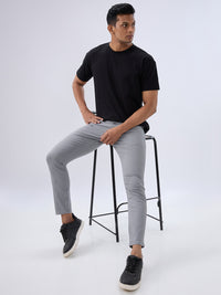 Men Kano Jeans Slim Fit Grey Mid Rise