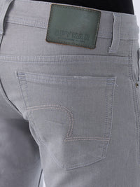 Men Kano Jeans Slim Fit Grey Mid Rise