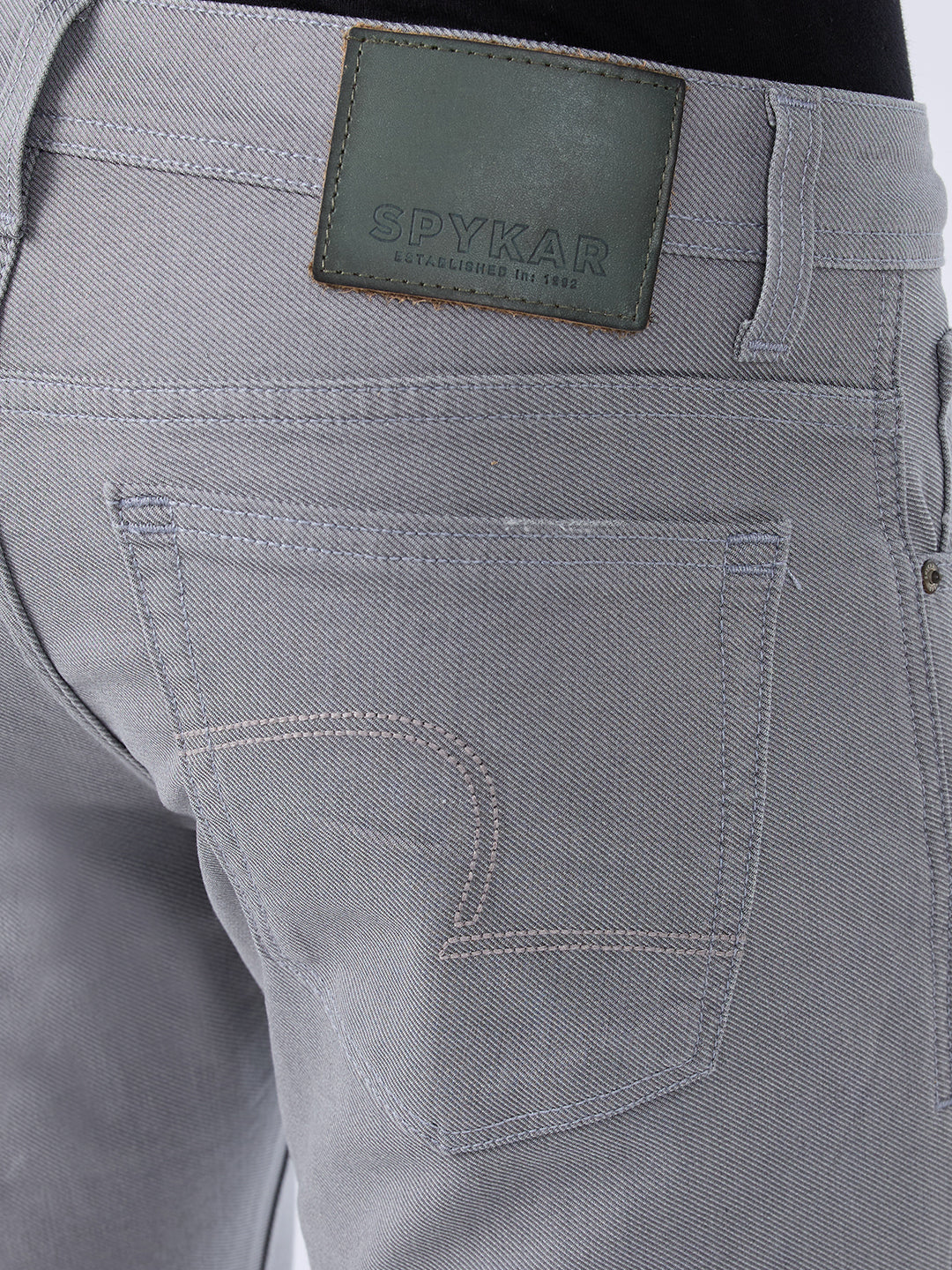 Men Kano Jeans Slim Fit Grey Mid Rise