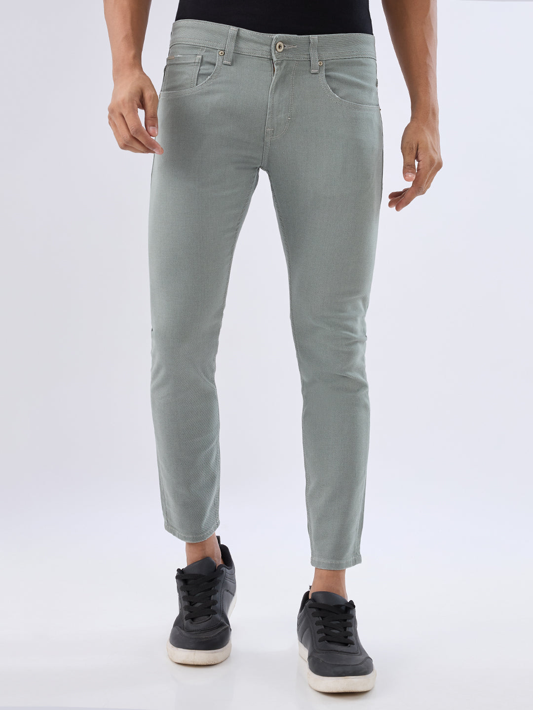 Spykar Cement Grey Slim Fit Mid Rise Jeans For Men