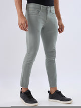 Men Kano Jeans Slim Fit Grey Mid Rise