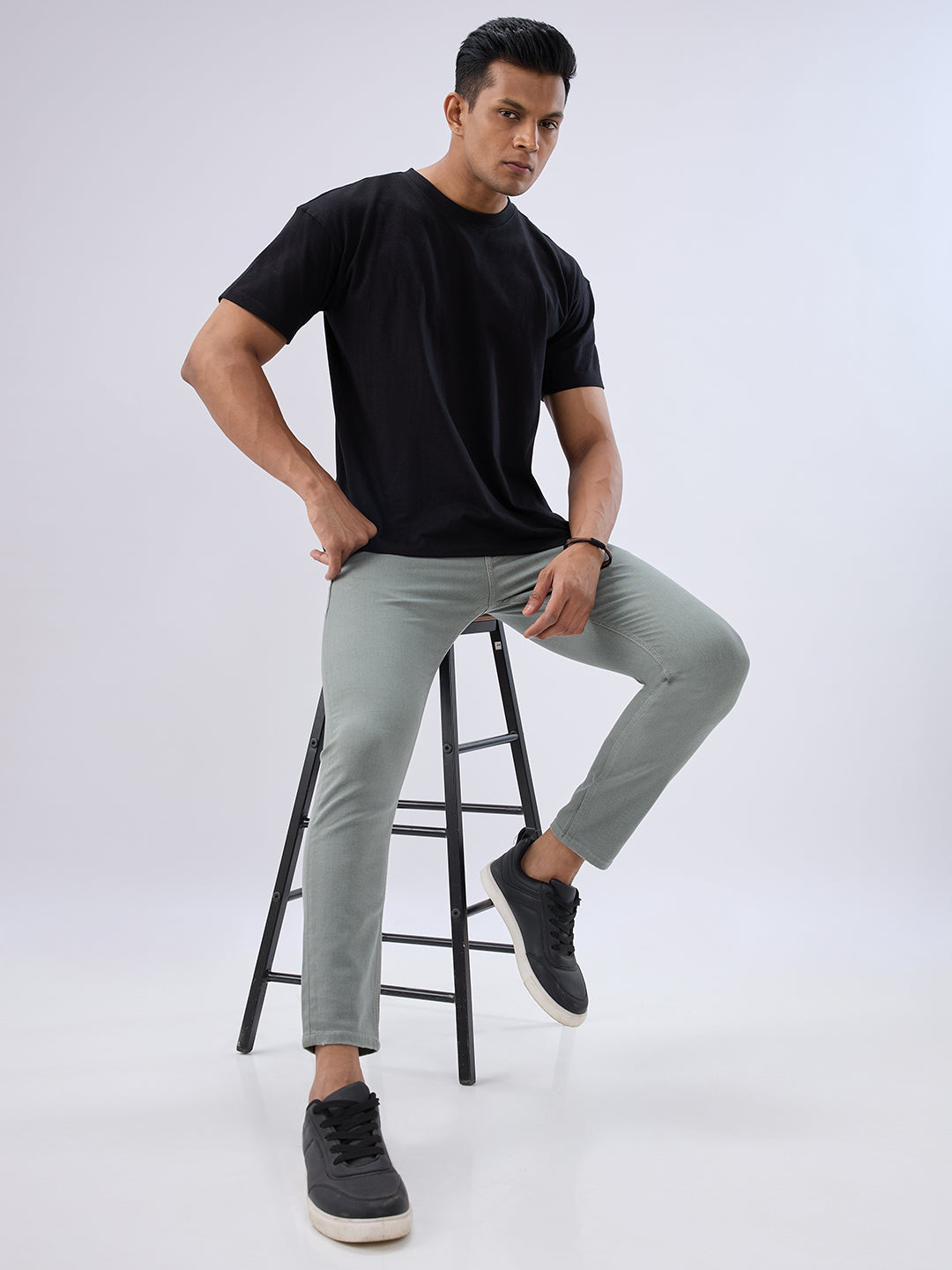 Spykar Cement Grey Slim Fit Mid Rise Jeans For Men
