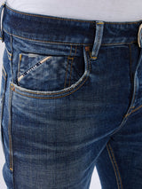 Men Kano Jeans Slim Fit Blue Mid Rise