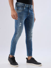 Men Kano Jeans Slim Fit Blue Mid Rise