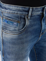 Men Kano Jeans Slim Fit Blue Mid Rise