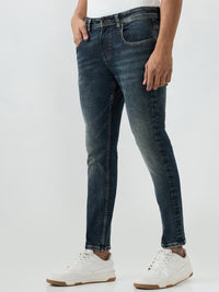 Men Kano Jeans Slim Fit Blue Mid Rise
