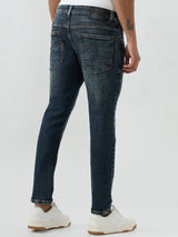 Men Kano Jeans Slim Fit Blue Mid Rise