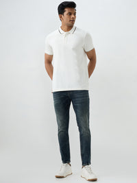 Men Kano Jeans Slim Fit Blue Mid Rise