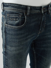 Men Kano Jeans Slim Fit Blue Mid Rise