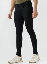 Men Kano Jeans Slim Fit Black Mid Rise