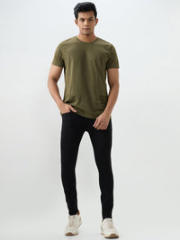 Men Kano Jeans Slim Fit Black Mid Rise