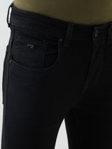 Men Kano Jeans Slim Fit Black Mid Rise