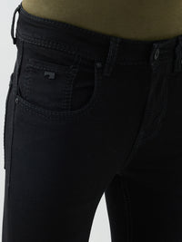 Men Kano Jeans Slim Fit Black Mid Rise