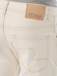 Men Kano Jeans Slim Fit Beige Mid Rise