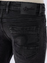 Men Kano Jeans Slim Fit Black Mid Rise