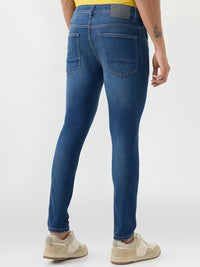 Men Kano Jeans Slim Fit Blue Mid Rise