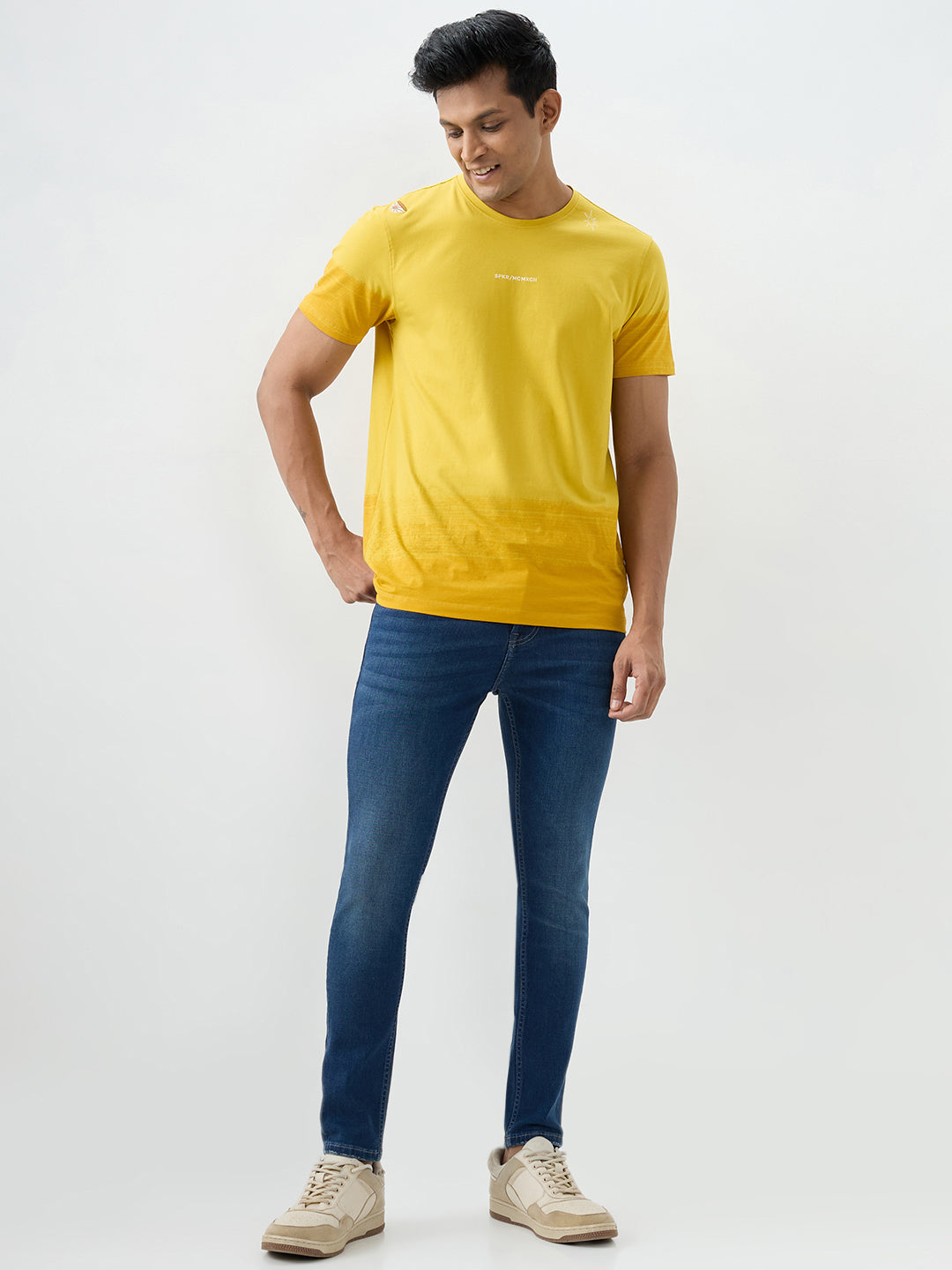 Men Kano Jeans Slim Fit Blue Mid Rise