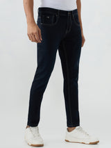 Men Kano Jeans Slim Fit Blue Mid Rise