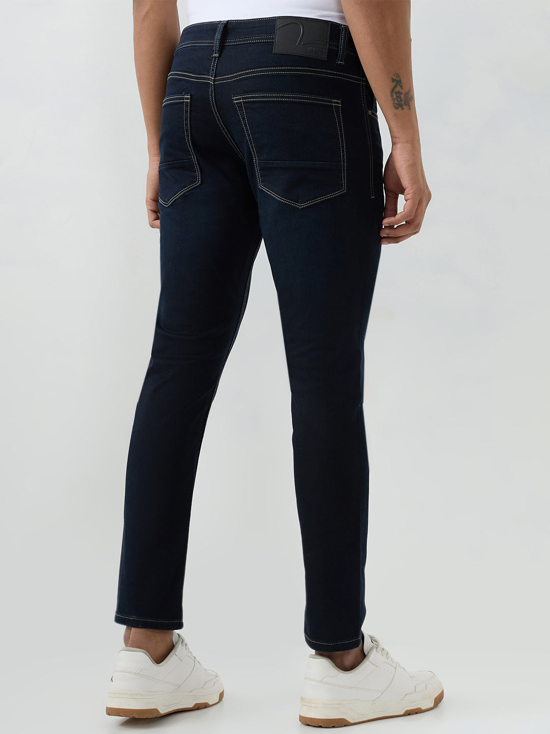 Men Kano Jeans Slim Fit Blue Mid Rise