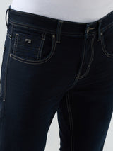 Men Kano Jeans Slim Fit Blue Mid Rise