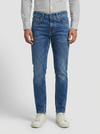 Men Kano Jeans Slim Fit Mid Blue Mid Rise