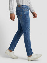 Men Kano Jeans Slim Fit Mid Blue Mid Rise