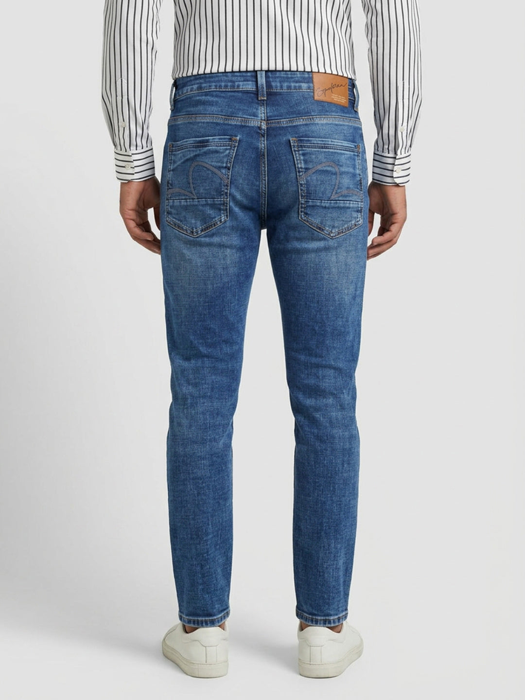 Men Kano Jeans Slim Fit Mid Blue Mid Rise