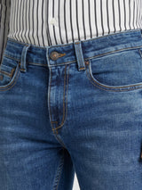 Men Kano Jeans Slim Fit Mid Blue Mid Rise