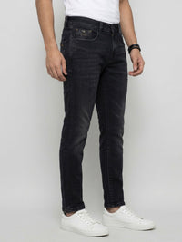 Men Kano Jeans Slim Fit Black Mid Rise